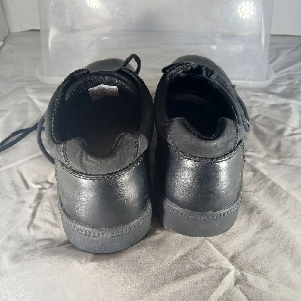 Clarks Boys 4.5 M/W Black Leather Lace Up Oxford Dress Shoes 64151 School Formal